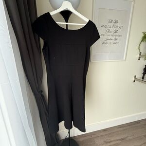 Banana Republic Black Cap-Sleeve Midi Dress